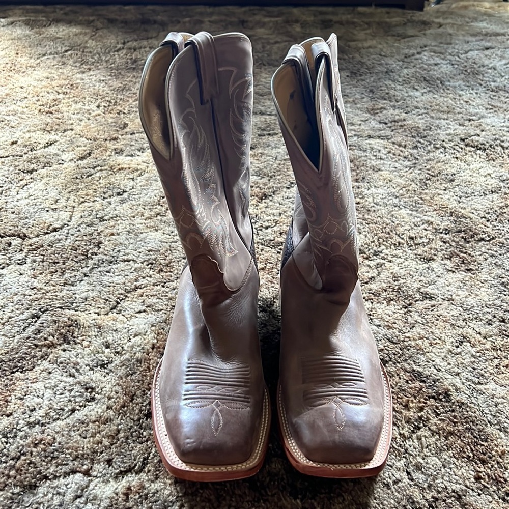 Genuine leather cowboy square toe mens boot - size 13
